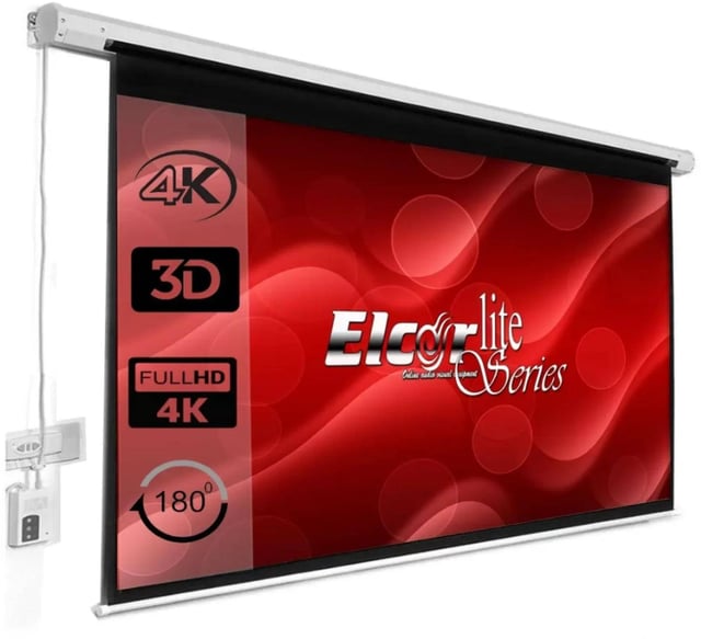 ELCOR Electric motorized projection screen 77-Inch diagonal In 16:10 Aspect format, UltraHD/4K tech Support