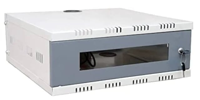 Metal Folding 2U Wall Mount Rack with Lock