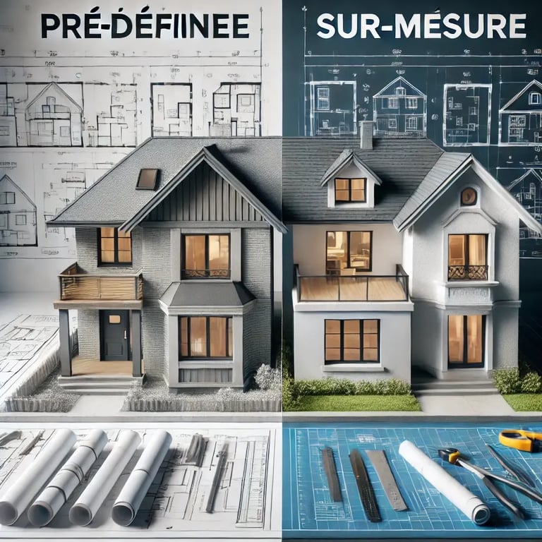 Comparaison : maisons prédéfinies vs. maisons sur-mesure