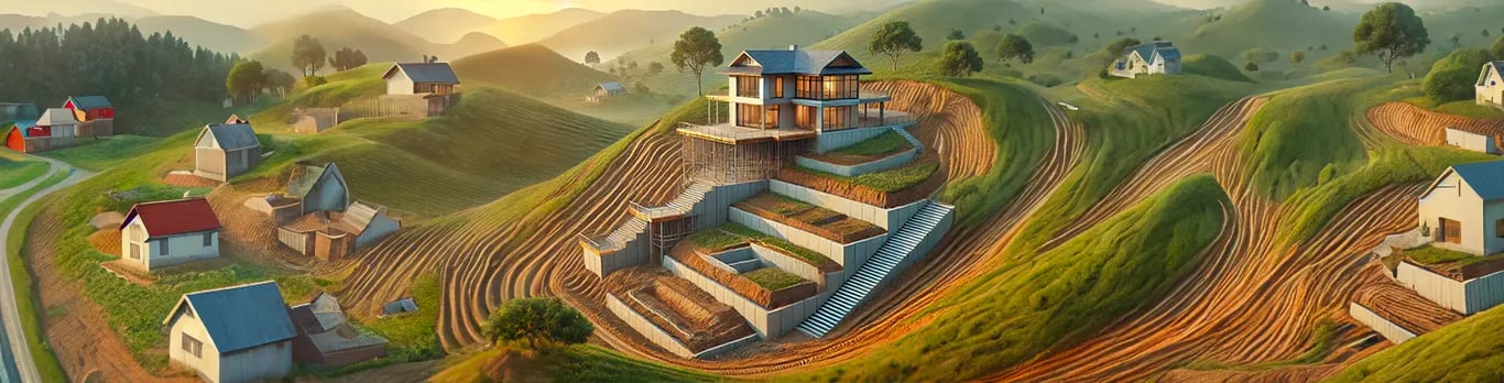 Construire sur un terrain en pente