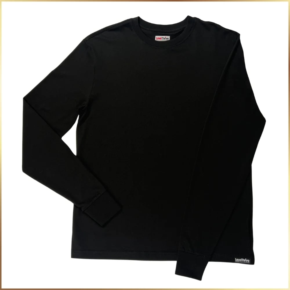 LoveThrive Supima Pima Long Sleeve T-Shirt Cobalt Black front
