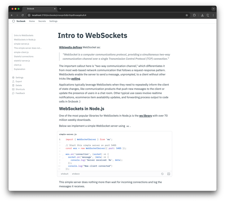 Example Srcbook light