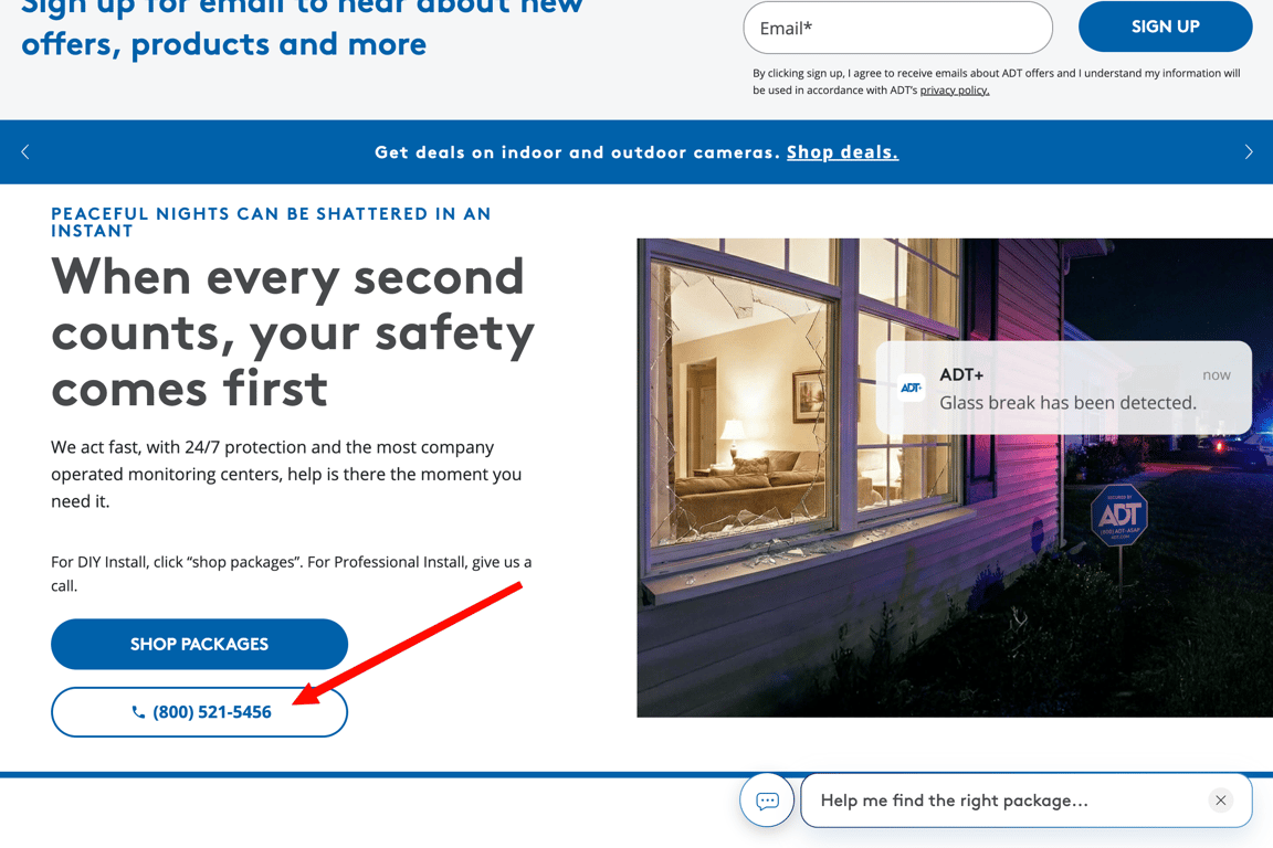ADT contact options overview