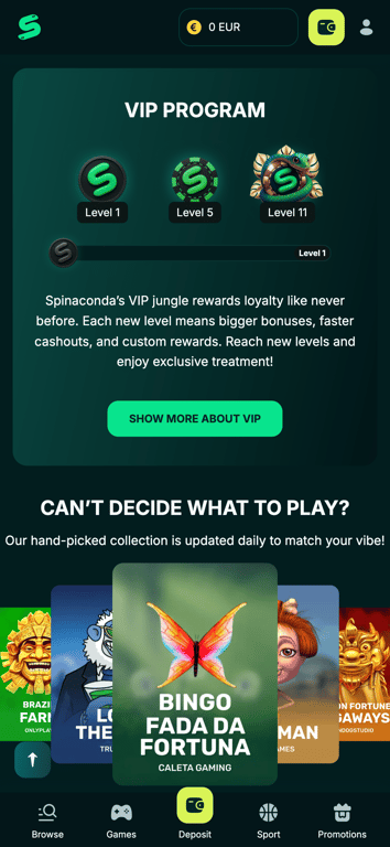 Spinaconda VIP club about screen