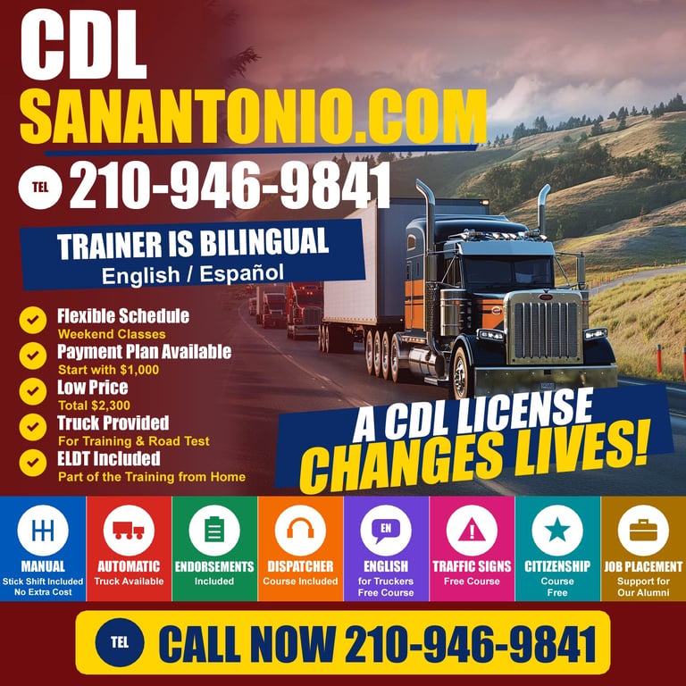 CDL School D'Hanis TX - Class A CDL truck driver training for Medina County students