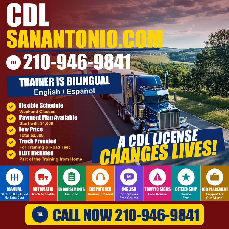 CDL School Dilley TX - Class A truck driver training for Dilley and Frio County students for a CDL school near Dilley, Texas