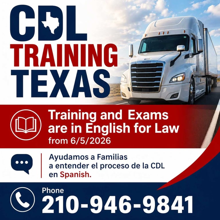 CDL School League City TX offering Class A CDL training, weekend training, payment plans and bilingual trainer support