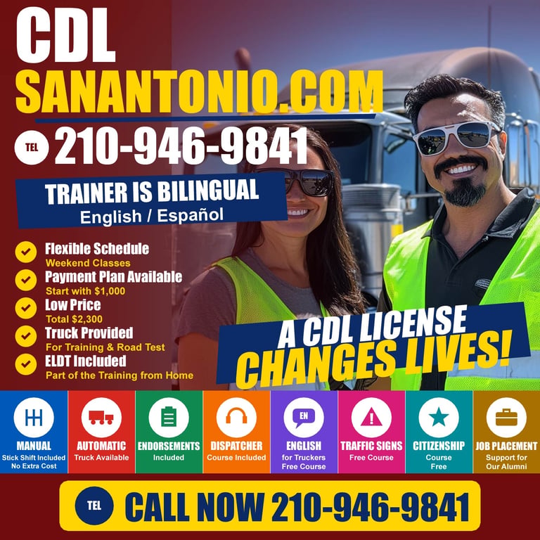 CDL School Converse TX - Class A CDL truck driver training for northeast Bexar County students