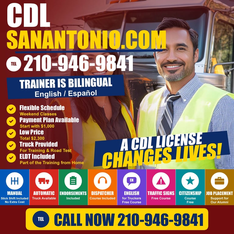 CDL School Elmendorf TX - Class A CDL truck driver training for southeast Bexar County students