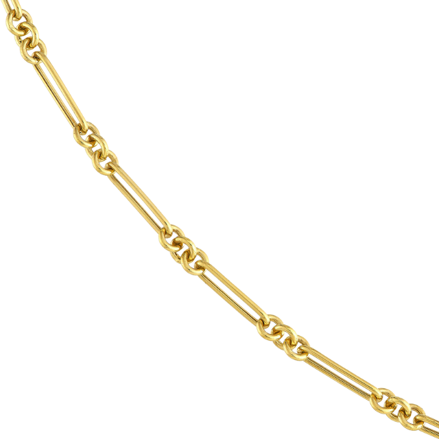3+1 Fancy Paperclip Chain - 14k yellow gold