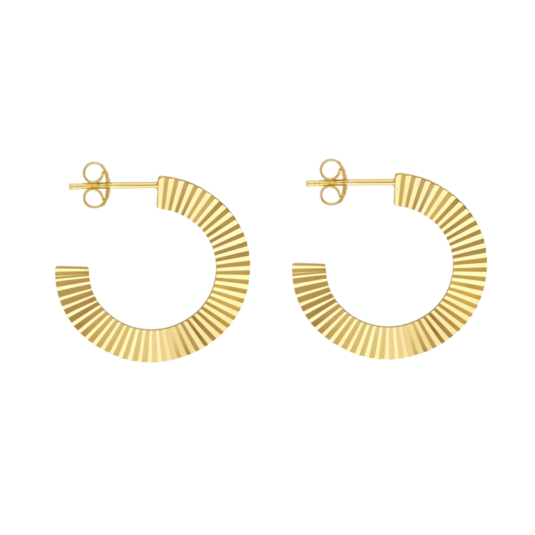 Radiant Hoops - 14k yellow gold