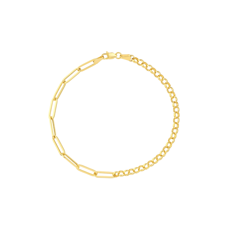 50/50 Heavy Bracelet - 14k yellow gold