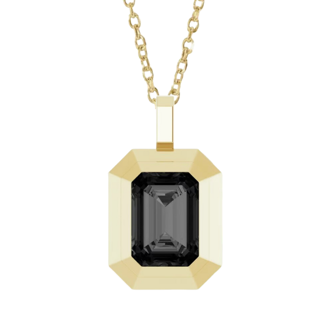Black Diamond Theresa Necklace - 14k yellow gold