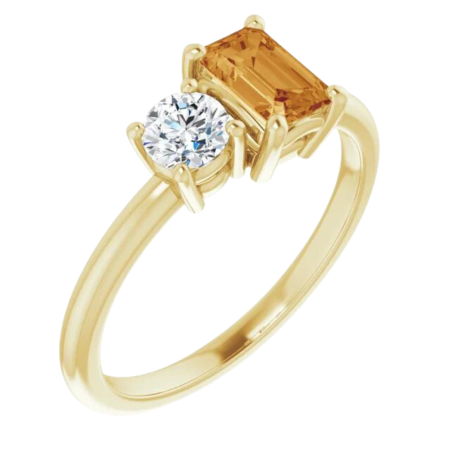 Citrine Lily Ring - 14k yellow gold