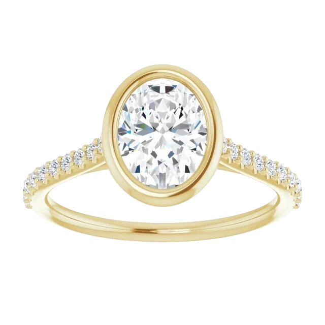 1 ct Oval Lab Grown Diamond Amy Ring - 14k yellow gold