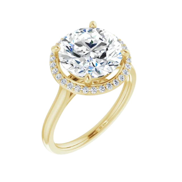 4 ct Round Lab Grown Diamond Olivia Ring - 14k yellow gold
