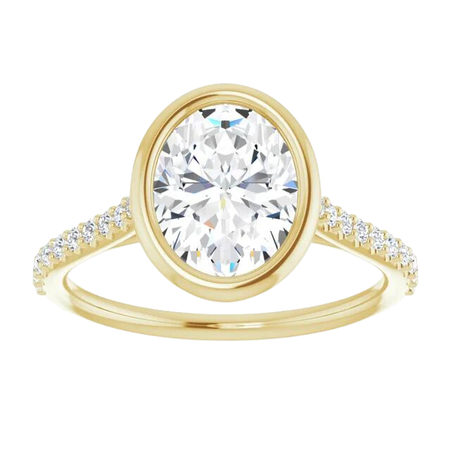 2 ct Oval Lab Grown Diamond Amy Ring - 14k yellow gold