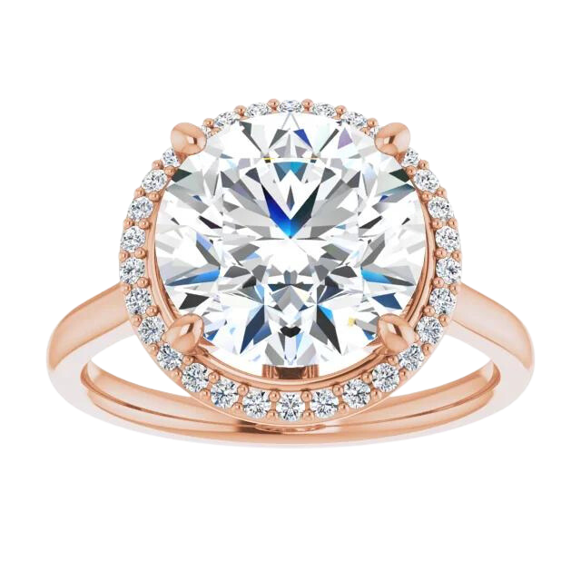4 ct Round Lab Grown Diamond Olivia Ring - 14k rose gold