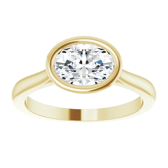 1 ct Oval Lab Grown Diamond Giana Ring - 14k yellow gold