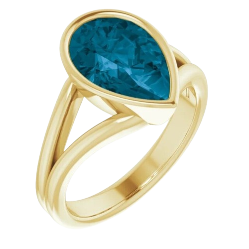 3.65 ct Blue Topaz Jackie Ring - 14k yellow gold