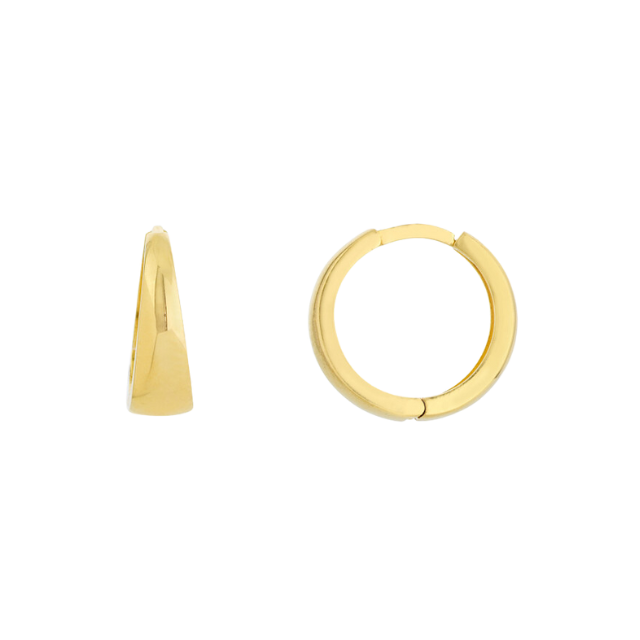 Tapered Huggie Hoops - 14k yellow gold
