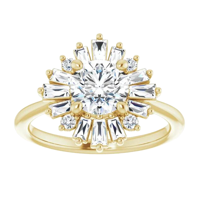 Halo 1 ct Lab Grown Diamond Jessica Ring - 14k yellow gold