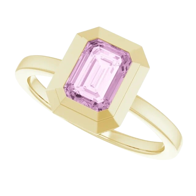 1.4 ct Lab Grown Pink Sapphire Theresa Ring - 14k yellow gold
