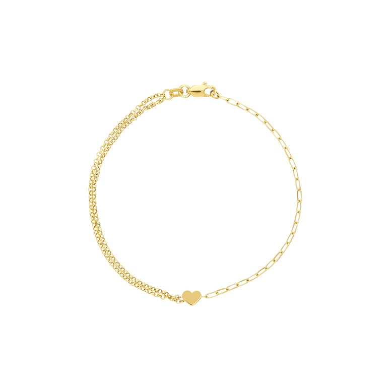 50/50 Light Heart Bracelet - 14k yellow gold