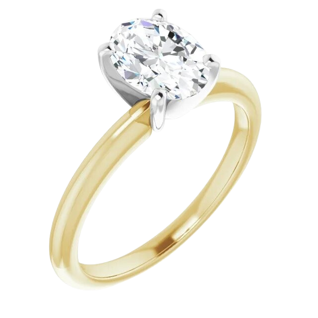 1 ct Oval Lab Grown Diamond Helen Ring - 14k yellow gold