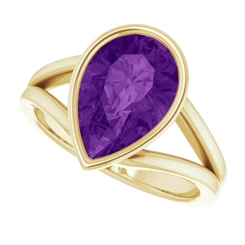 2.7 ct Amethyst Jackie Ring - 14k yellow gold