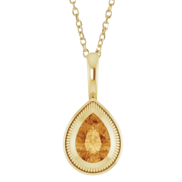 Citrine Hayes Necklace - 14k yellow gold