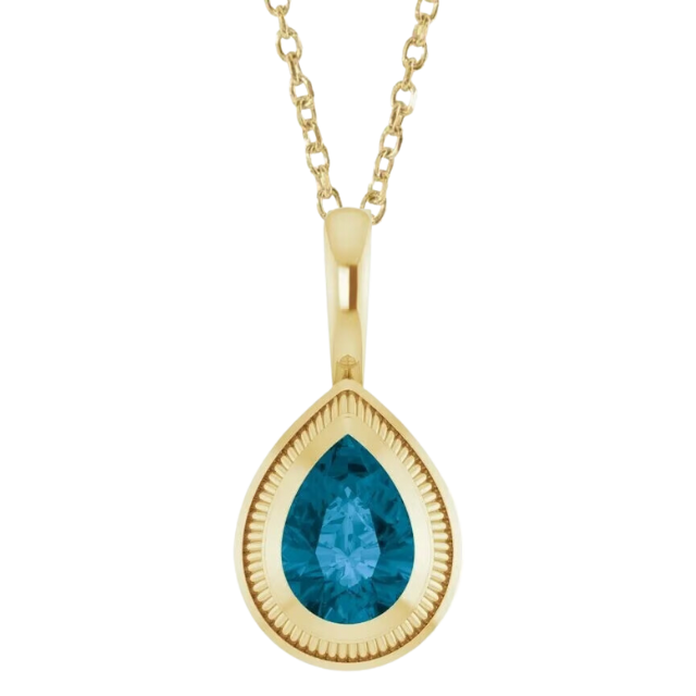Blue Topaz Hayes Necklace - 14k yellow gold