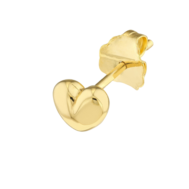 Puffy Heart Earrings - 14k yellow gold