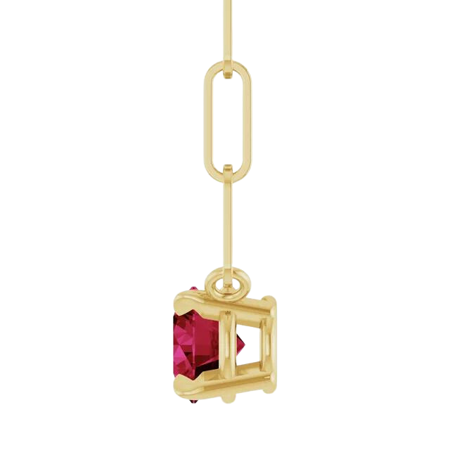 Lab Grown Ruby Hayden Necklace - 14k yellow gold
