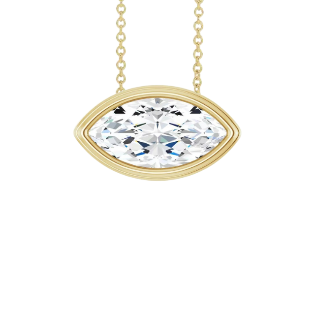 .5 ct Marquise Lab Grown Diamond Fumiko Necklace - 14k yellow gold