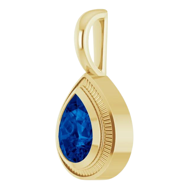 Lab Grown Blue Sapphire Hayes Necklace - 14k yellow gold