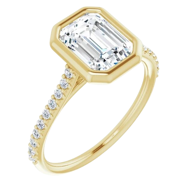 2 ct Emerald Lab Grown Diamond Amy Ring - 14k yellow gold