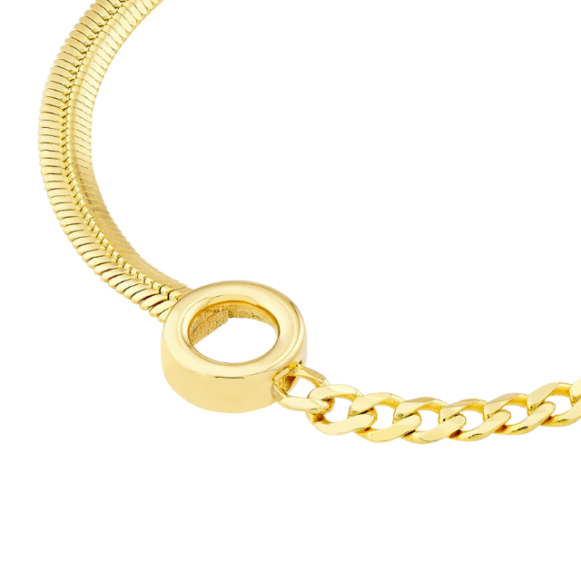 50/50 Snake Bracelet - 14k yellow gold