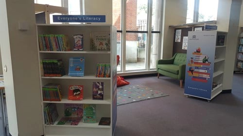 Braintree Literacy Area sofa with Bookshelves