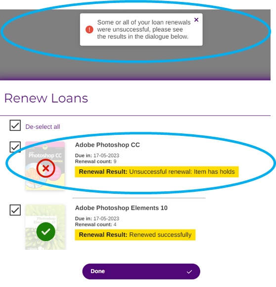 Screen image displaying the actions described above