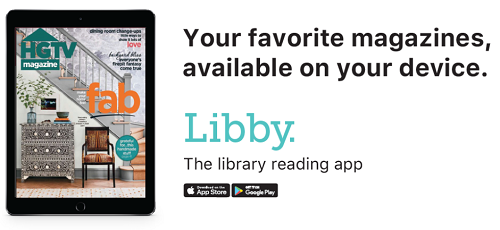 Image promoting digital magazines provided by Overdrive and Libby