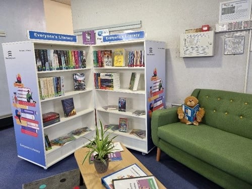 Loughton Library's Literacy Area Sofa and Bookcase