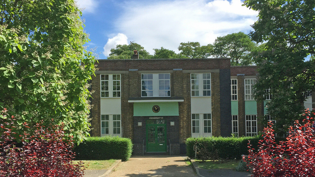 The outside view of Silver End Library