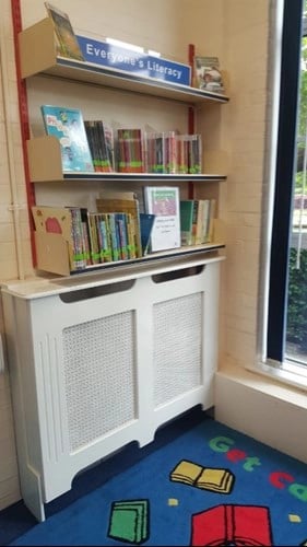 Silver End Library's Literacy Area Bookshelves