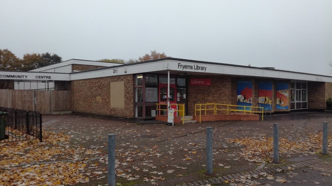 The outside view of Fryerns Library