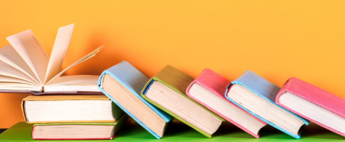 Decorative image promoting books