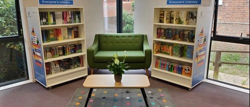 Billericay Literacy Area Sofa with bookshelves