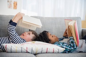 Image showing two children reading