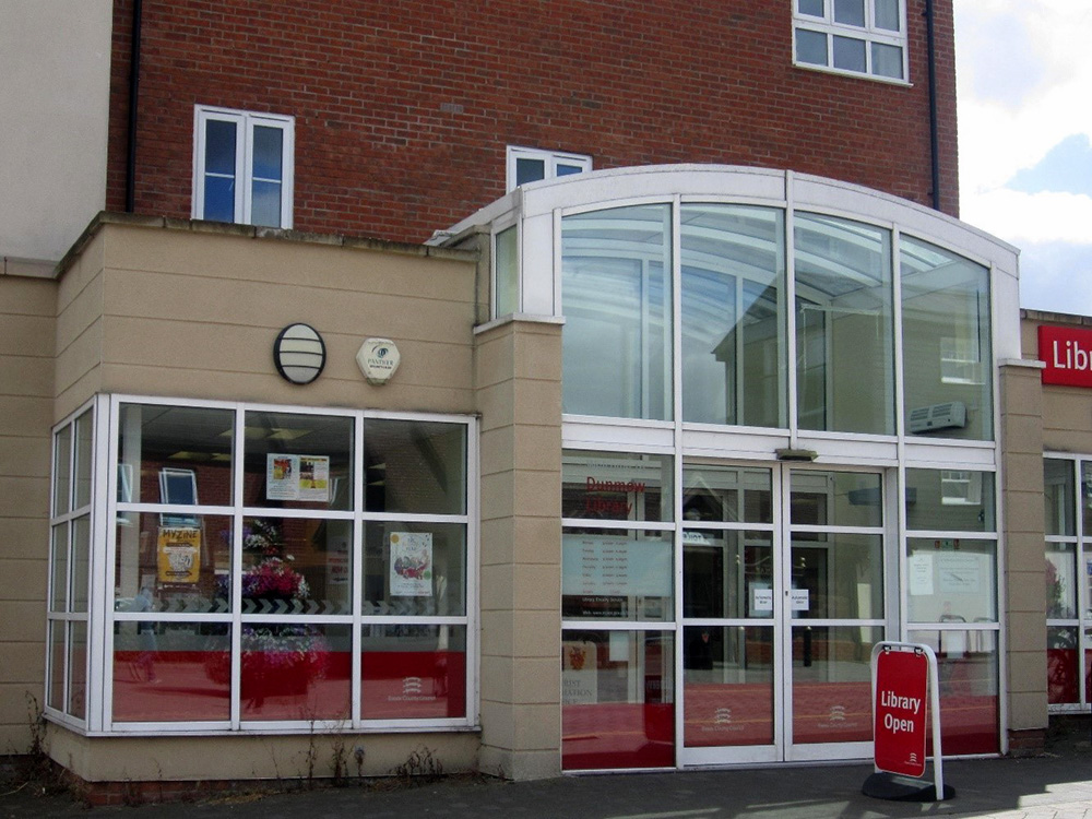 The outside view of Dunmow Library