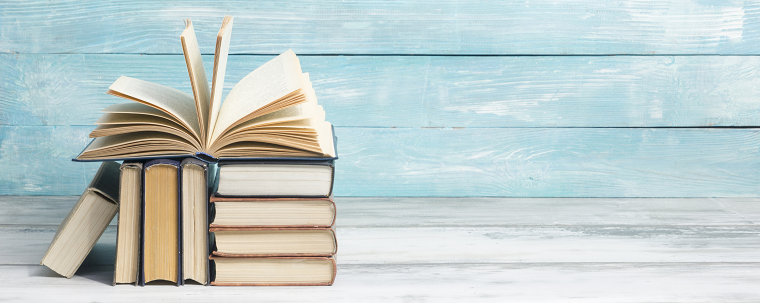 Decorative image promoting books